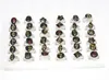Band Plant Torked Flower Cut Mood Rings 36 Pieces/Lot With Jewely Box Bulk Crystal Smycken Partihandel