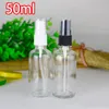 Fast Delivery Empty Clear Glass Perfume Bottles 50ml Cosmetic Spray Bottle With Plastic Head Sprayer For Sale