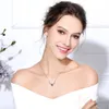 Eudora 925 Sterling Silver Angel Wings Coração Pingente 100 Idioma Eu te amo colar para mulheres meninas aaa zircão moda jóias q0531