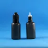 100セット/ロット30ml 1オンスプラスチックドロッパーブラックボトルの改ざんの改ざんした子供ダブルプルーフキャップ