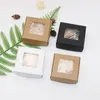 Fold Kraft Paper Box False Eyelashes Soap Packaging Containers Jewelry Ring Organizer Diy Manual Personality Transparent Window 1xy D2