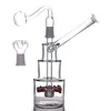 Two functions Glass oil burner Bong Recycler Oil Rig 8inch cake shape ash catcher bong inline matrix per with 14mm glass oil burner pipe