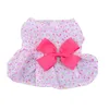 Dog Apparel Dogs Bowknot Dresses Flowers Pet Puppy Cat Tutu Dress Lace Teddy Small Party Summer Dresses Pets Clothes Supplies 3 Colors Supply