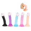Massage Soft Silicone Jelly Dildo Realistic Small Penis Anal Plug Dick Sug Cup Strapon Sexiga leksaker för kvinnor vuxna6228597