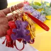 Sevimli Teddy Bear Anahtar Zincirleri Hayvan Tasarım Yıldız Püskül Anahtarlıklar Yüzük Charms Deri Araba Tuşları Tutucu Çanta Kolye Bileklik Anahtarlık Takı