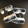 Vintage style glove winter soft genuine leather Open finger gloves with Rabbit fur black gloves good quality with gift box (Anita)