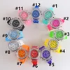 Designer horloge luxe unisex diamant led licht horloge kristal lichtgevende mannen vrouwen polshorloge Slicone Rhinestone quartz horloges 12color F102601