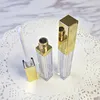 Hot Square Clear 4ml Rose Gold Bronze Empty Sample Lip Gloss Tubes Makeup Facial Eyeliner Batom Foundation Containers 20pcs/lot