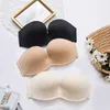 Silicone Women Bands Strapless Support Invisible Seamless Bra Plus Size Slightly Lined Lift Ultimate Plunge 220311