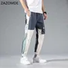 Zazomde Multi Fickor Cargo Jogger Byxor Män Hip Hop Fashion Casual Track Byxor Streetwear Harajuku Nya Män Sweatpants 201109