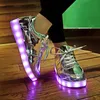 EUR 30-44 Children's Sneakers glowing Fashion USB Rechargeable Lighted up LED Shoes Kids Luminous Sneakers for Boys & Girls 201112