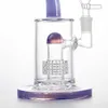 Filtre à roue de bang en verre Bent Dome Perc Bongs Recycler Narguilés 8 pouces Tuyau d'eau Splash Guard Heady Rigs Birdcage Bowl Dab Rig Pyrex Brûleur à mazout