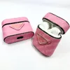 Luxury Designer AirPods Cases Headset Accessories for AirPods 3 Case Leather Bluetooth Earphone PC Laddningsbox för AirPod Pro 2 3: e 4: e generationens rosa svarta omslag