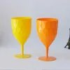 12oz Plastic Champagne Flutes PP Colorful Plastic Red Wine Champagne Flutes 6pcs/set Disposable Wine Mug