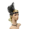 Elegante Damen-Stirnbänder, Vintage-Pailletten, Party-Kopfschmuck, modische Perlen, Flapper-Feder-Haar-Stirnband, Hochzeit, Braut-Accessoire