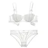 sexy mezza tazza di pizzo push up biancheria intima di cotone sottile raccogliere donne arco set reggiseno 1/2 tazza