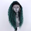 New Fashion Ombre Green Brazilian Full Lace Front Wig Long Natural Water Wave Heat Resistant Hair Synthetic Wigs