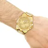 Hommes Diamant Montre Gold Cadran doré