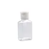 30ml mão vazia higienizador garrafa de plástico de PET com tampa flip top garrafa forma quadrada para cosméticos líquido desinfectante fluido
