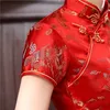 Plus Size S-6XL Traditionele Chinese jurken Cheongsam Dragon Phoenix Lange Qipao Jurk Sexy Split Tang Kostuum Dame Banket Qipao LJ200827