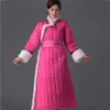 الشتاء المرأة طويلة خندق معطف دافئ المنغولي أبلى الملابس مهرجان الرجعية العرقي على غرار سترة الوقوف طوق سترة واقية