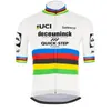 2020 Quick Step Team Champion du monde à manches courtes Maillot de cyclisme Vêtements d'été Ropa Ciclismo + Cuissard à bretelles Ensemble de coussinets en gel 3d Taille: xs-4xl0xb1