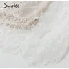 Simplee Sexy weiße Spitze Sommer Frauen Maxi Kleider Strand Spaghetti Strap rückenfrei plus Größe Kleid Mesh Femme langes Kleid Vestidos LJ200810