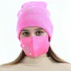 Winter Beanies Caps With Face Mask Sport Knit Crystal Party Hats Thicken Warm Casual Butterfly Print Skull Caps Masks GGA3839