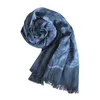 Lyx-bomulls halsdukar för kvinnor Mode Tie-Dye Tryck Scarf Lätta sjuka och wraps