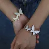 Modna Bieczenia w przystosowaniu do kobiet Mikro Pave Out Bling 5A Clear Cubic Cyrronia CZ Double Bul Butterfly Charm Fashion Bra8460191