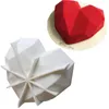 Heet 2021 breekbare hart siliconen mallen voor chocolade diamant cakevorm breekbare hart mallen voor chocolademousse cake