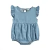 Born Baby Short Sleeve Sleeve Bodysuit Fashion Solid Color Denim Playsuit Summer One Piece Suit For Infant Boy Girl 018M Rompers3617142