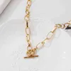 IParam tjock kedja växla lås guld halsband blandad kopplade cirkel halsband för kvinnor minimalistiska choker halsband heta smycken aa220315