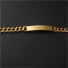 Stainls Steel Sier18K Gold Pladedrose Gold Color Réglable Lien Cuban Chaînes Nom Gravé Kids Id Bracelet2419266