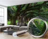 Landscape 3d Wallpaper Modern Mural 3d Wallpaper Tall Old Trees Covered with Moss 3d Wall Paper for Living Room Custom Photo