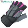 Rayseeda Half Finger Weight Podnoszenie Rękawice Pull Up Gym Rękawica Kolarstwo z podparciem nadgarstka dla mężczyzn Kobiety Fitness Trainning Sports Q0107