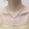 Mode Womens Smycken 72 cm Långtröja Kedja Halsband Rostfritt Stål Key Pendant Halsband