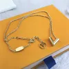 Designer de ouro colar para mulheres clássicas letras pingente colares de luxo colares de jóias de moda marca brinco de alta qualidade