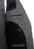 レトロな紳士スタイルの灰色の古典的なツイードテーラーの結婚式のスーツのためのメンズカスタムメイドのウールスリムフィットブレザーメンズ3ピーススーツ201027
