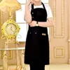 Aprons Fashion Men's Women's Apron Washable Canvas Pocket Butcher Waiter Chef Kitchen Cooking Unisex Waterproof Coffee Shop Baking