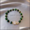 Braccialetti con ciondoli Gioielli Verde Rosso Blu Perline di pietra Per le donne 2 Set Bracciale e braccialetti Ins Stile Moda Regalo di compleanno Her Drop Delivery 2