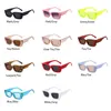 Okulary przeciwsłoneczne Vintage małe różowe odcienie dla kobiet kwadrat 2021 luksusowy projektant okularów słonecznych Słońca Kobieta nago okulary UV40013176264
