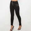 Damskie spodnie Capris Kobiety Casual Pas Zwilnięty Deerskin Spodnie Skinny Zipper Button Ołówek Wiosna Spadek Zima Moda Słodki Sexy