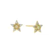 real 925 sterling Silver Star Stud arring with White Fire Opal 5A Cz Pave Pave Sencity Mini Star Stud ropring for Wedding Gift3664712