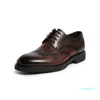 Дизайнерские мужские кожаные туфли с кружевной удобной шнуркой обувь Черный и коричневый размер 39-47 Офис ручной работы