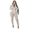 Kvinnor Jumpsuits Designer Sexig Slim Hooded V Neck Rompers Dam Långärmad Playsuits Höstens Zipper Skinny Onesies Overaller