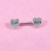 Sexy letter Heart Nipple Ring Stainless Steel Tongue Rings bar Body Piercing Jewelry for women gift will and sandy