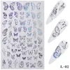 Holographic Butterfly 3D Nail Stickers Self Adhesive Nails Transfer Decals Colorful Foils Wraps