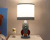 American rocket resin table lamp fabric lampshade cartoon children bedroom bedside lamps led desk light for kids study dorm room