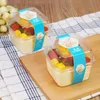 Прозрачная Пустая площадь Mousse Cake Box для венчания партии ясной полиэтиленового Cupcake йогурт Pudding коробки с крышкой EEC2464